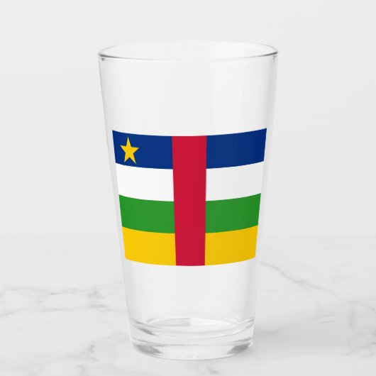 Vlag van de Centraal-Afrikaanse Republiek (CAR) Glas (Voorkant)
