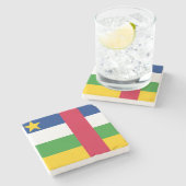 Vlag van de Centraal-Afrikaanse Republiek (CAR) Stenen Onderzetter (Zijkant)