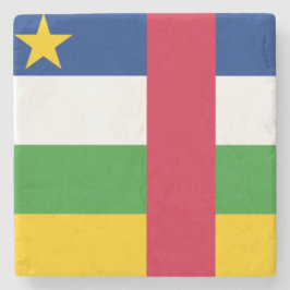 Vlag van de Centraal-Afrikaanse Republiek (CAR) Stenen Onderzetter