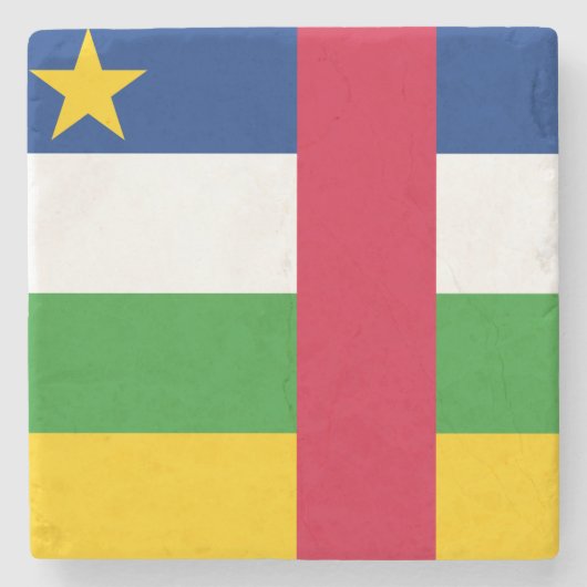 Vlag van de Centraal-Afrikaanse Republiek (CAR) Stenen Onderzetter (Voorkant)