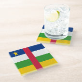 Vlag van de Centraal-Afrikaanse Republiek Glazen Onderzetter (Schuin)