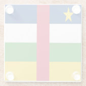 Vlag van de Centraal-Afrikaanse Republiek Glazen Onderzetter (Achterkant)