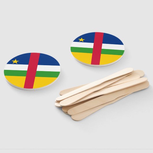 Vlag van de Centraal-Afrikaanse Republiek Handwaaier (Niet-gemonteerd)