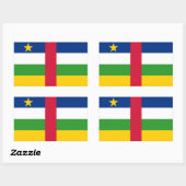 Vlag van de Centraal-Afrikaanse Republiek Rechthoekige Sticker (Vel)