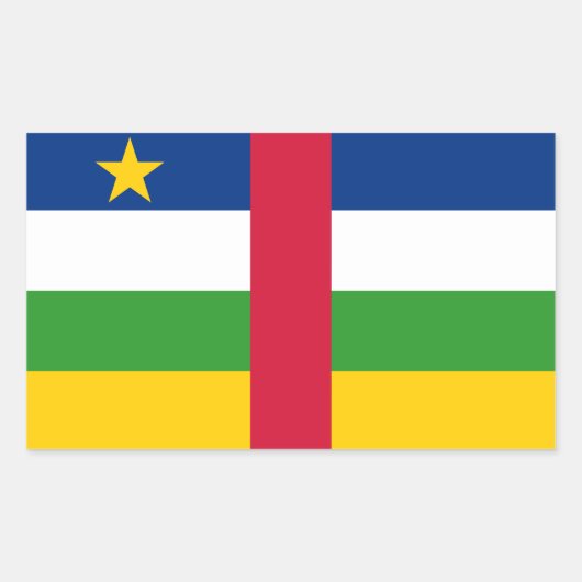 Vlag van de Centraal-Afrikaanse Republiek Rechthoekige Sticker (Voorkant)