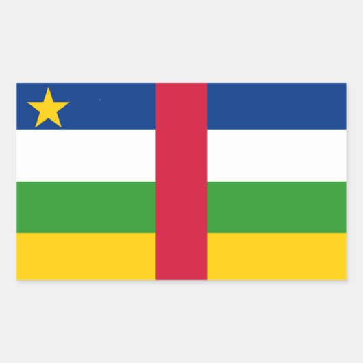 Vlag van de Centraal-Afrikaanse Republiek Rechthoekige Sticker (Voorkant)