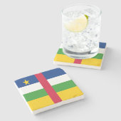 Vlag van de Centraal-Afrikaanse Republiek Stenen Onderzetter (Zijkant)