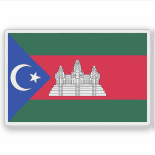 Vlag van de Chams etnische groep van Cambodja Sticker