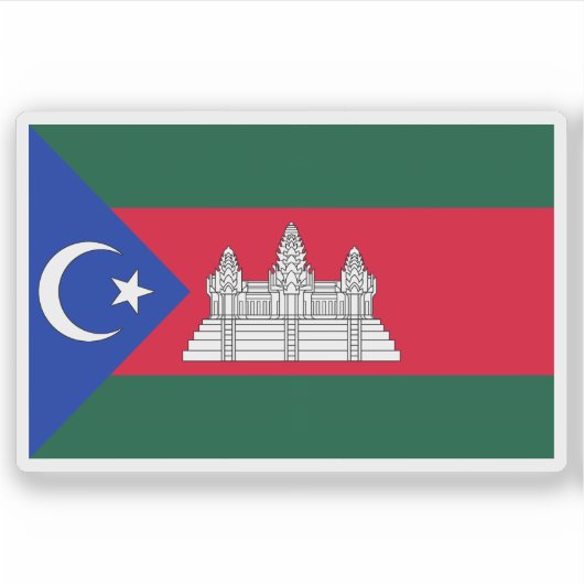 Vlag van de Chams etnische groep van Cambodja Sticker (Voorkant)