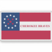 Vlag van de Cherokee Braves, Verenigde Staten Sticker (Voorkant)