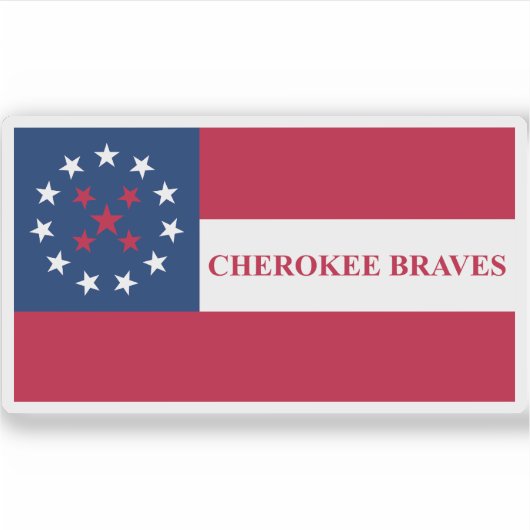 Vlag van de Cherokee Braves, Verenigde Staten Sticker (Voorkant)
