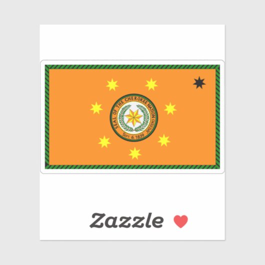 Vlag van de Cherokee, Verenigde Staten Sticker (Vel)