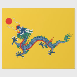 Vlag van de Chinese Qing-dynastie (Chinese Draak)  Cadeaupapier