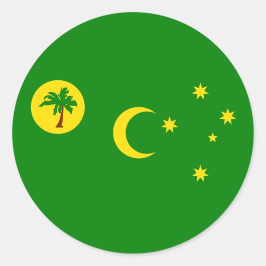 Vlag van de Cocos (Keeling) eilanden Ronde Sticker (Voorkant)