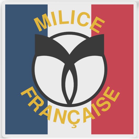 Vlag van de collaborerende Franse militie Sticker (Voorkant)