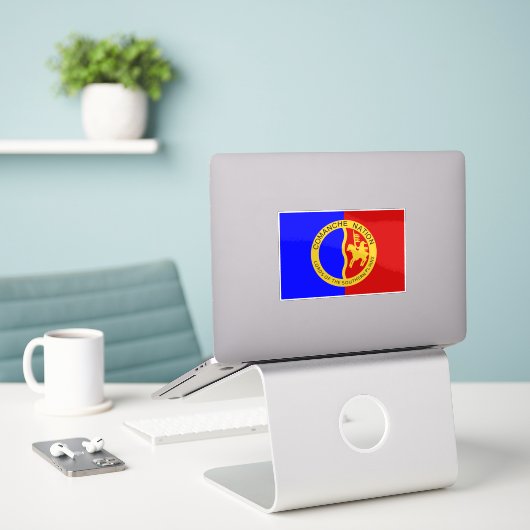 Vlag van de Comanche Nation Sticker (Laptop op bureau)