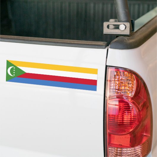 Vlag van de Comoren Bumpersticker (Op Truck)