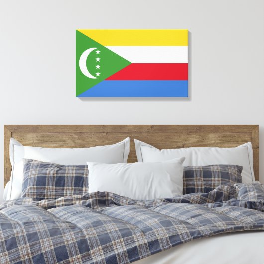 Vlag van de Comoren Canvas Afdruk (Insitu (Slaapkamer))