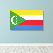 Vlag van de Comoren Canvas Afdruk (Insitu (Houten vloer))