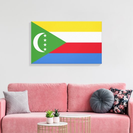 Vlag van de Comoren Canvas Afdruk (Insitu (Woonkamer))