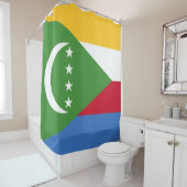 Vlag van de Comoren Douchegordijn (In situ)