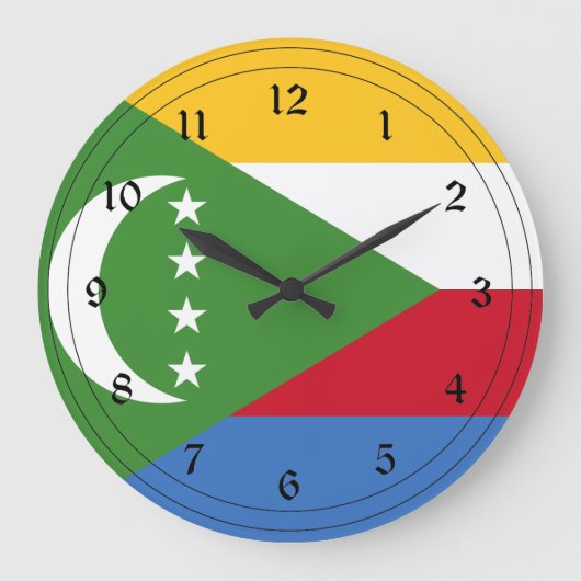 Vlag van de Comoren Grote Klok (Voorkant)