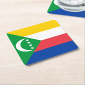 Vlag van de Comoren Kartonnen Onderzetters (Schuin)