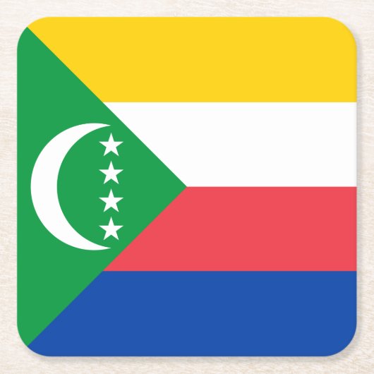 Vlag van de Comoren Kartonnen Onderzetters (Voorkant)