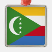 Vlag van de Comoren Metalen Ornament (Voorkant)