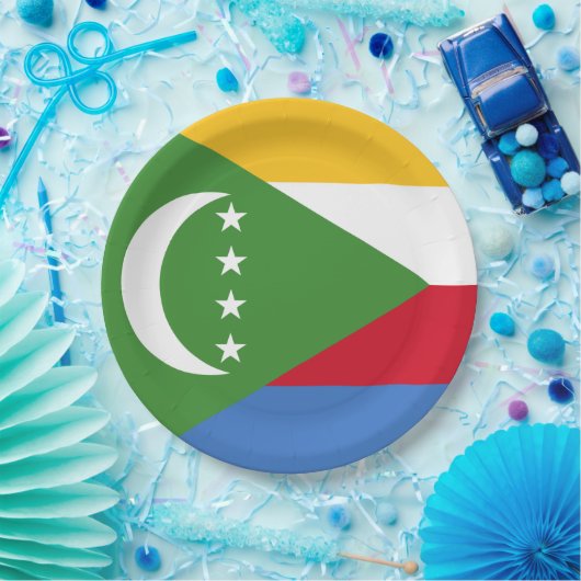 Vlag van de Comoren Papieren Bordje (Feest)