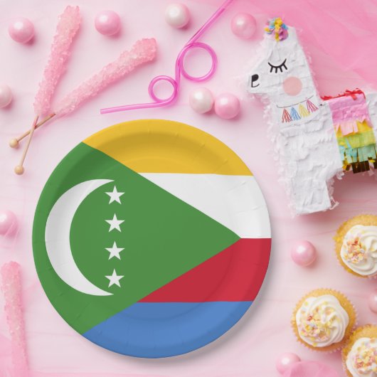 Vlag van de Comoren Papieren Bordje (Feest)