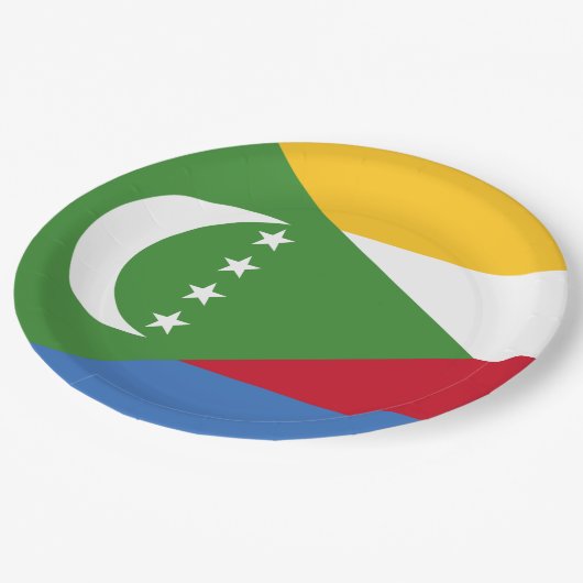 Vlag van de Comoren Papieren Bordje (Gekanteld)