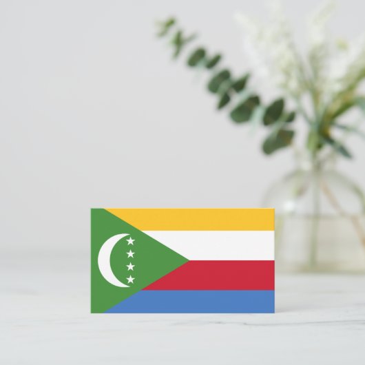 Vlag van de Comoren Vlag van de Comoren Visitekaartje (Staand voorkant)