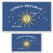 Vlag van de Conch-republiek, vlag van het sleutelw Sticker (Voorkant)