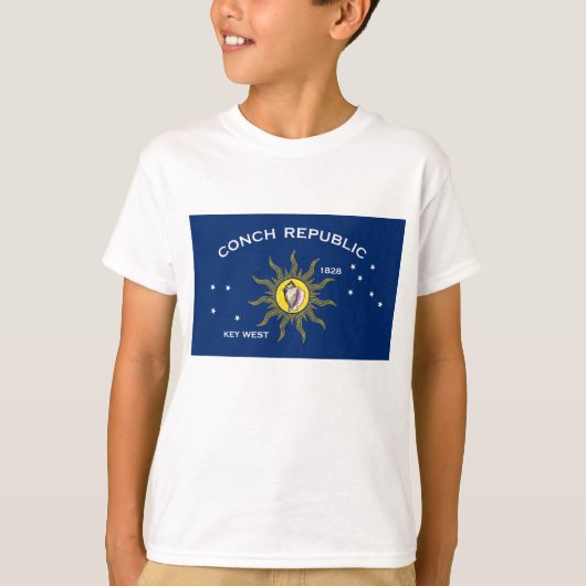 Vlag van de Conch-republiek, vlag van het sleutelw T-shirt (Voorkant)
