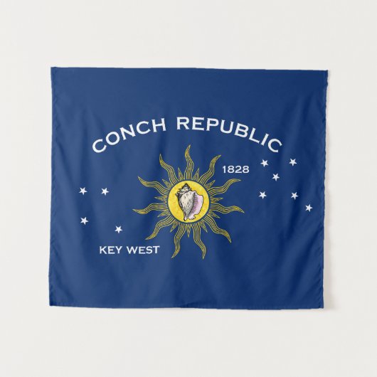 Vlag van de Conch-republiek, vlag van het sleutelw Wandkleed (Voorkant (horizontaal))