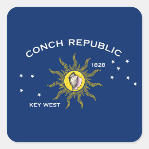Vlag van de Conch Republiek, Vlag van Key West Vierkante Sticker