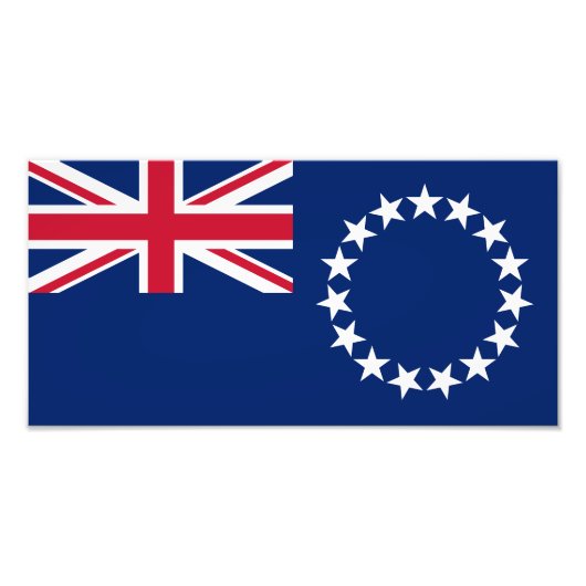 Vlag van de Cookeilanden Foto Afdruk (Voorkant)