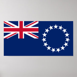 Vlag van de Cookeilanden Poster