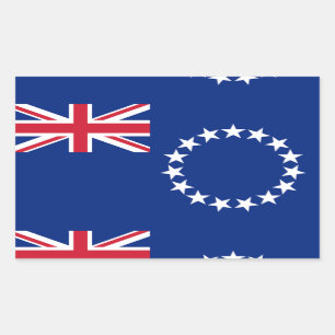 vlag van de Cookeilanden Rechthoekige Sticker