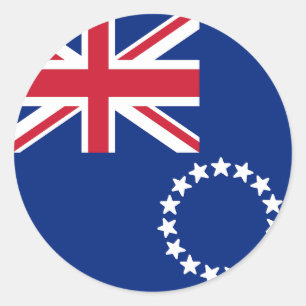Vlag van de Cookeilanden Ronde Sticker