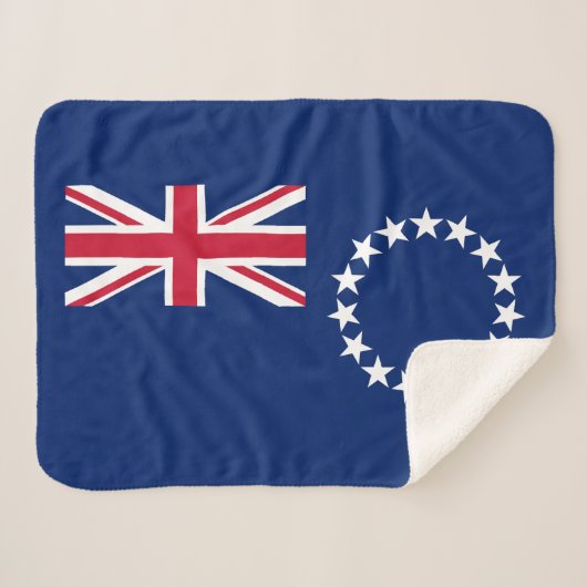 Vlag van de Cookeilanden Sherpa Deken (Voorkant (horizontaal))