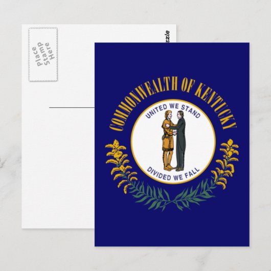 Vlag van de deelstaat Kentucky Briefkaart (Voorkant / Achterkant)