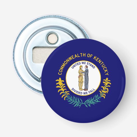 Vlag van de deelstaat Kentucky Button Flesopener (Voorkant)