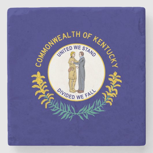 Vlag van de deelstaat Kentucky Stenen Onderzetter (Voorkant)