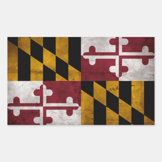  vlag van de deelstaat Maryland Rechthoekige Sticker (Voorkant)