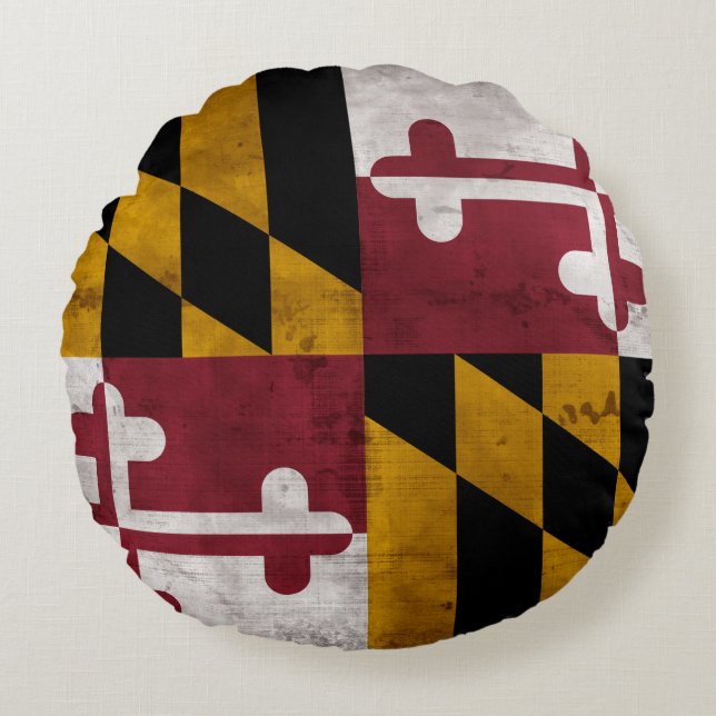  vlag van de deelstaat Maryland Rond Kussen (Voorkant)