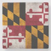  vlag van de deelstaat Maryland Stenen Onderzetter (Voorkant)