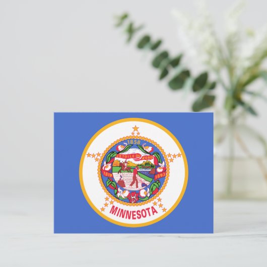 vlag van de deelstaat Minnesota Briefkaart (Staand voorkant)