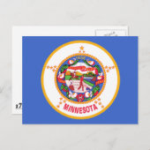 vlag van de deelstaat Minnesota Briefkaart (Voorkant / Achterkant)